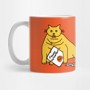 Big Vampire Horror Kitty with Halloween Card Mug